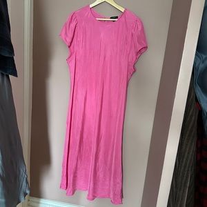 JCrew Pink Cupro Midi Dress